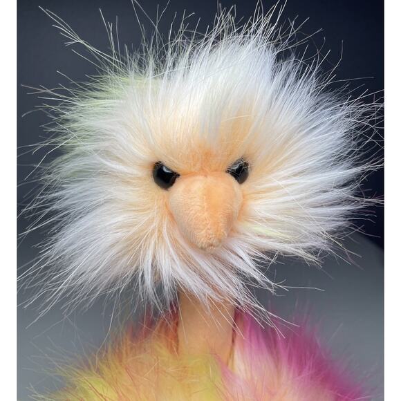 Jellycat Sorbet Pompom Plush 10” Yellow Pink Ostrich Bird Stuffed Animal NWT - Picture 5 of 11